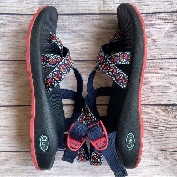 ⭐️ SOLD ⭐️ CHACOS Blue Peace Sign Sandals 10 - Picture 4 of 6